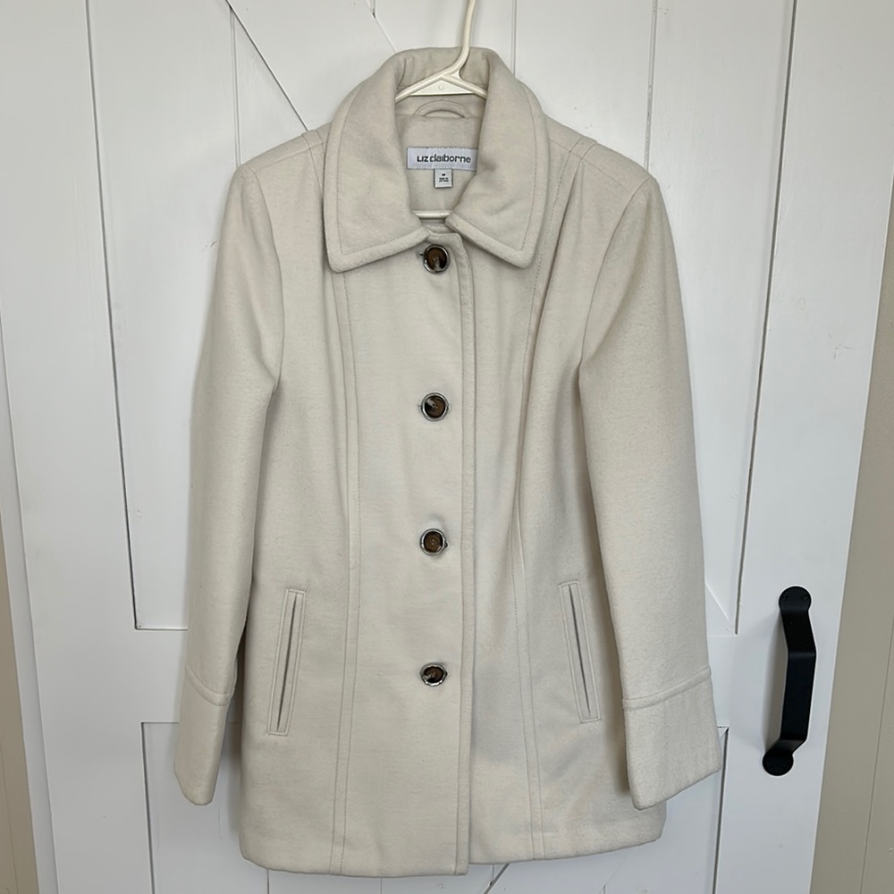 Liz Claiborne Women's Cream Coat, Size M